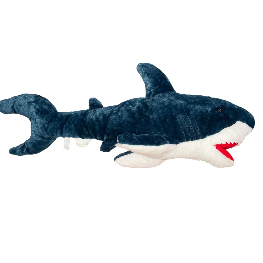 Large Plush Stuffed Animal Toy Blue Shark 33 Inch Blue Fiesta